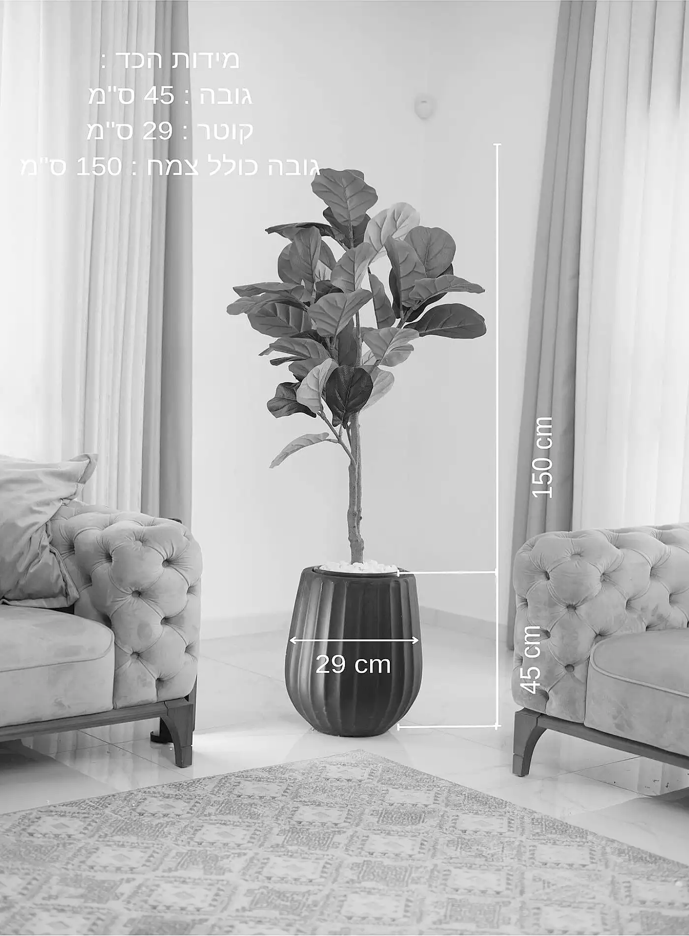 כד Elegance 45 בשילוב פיקוס כינורי מלאכותי קטן